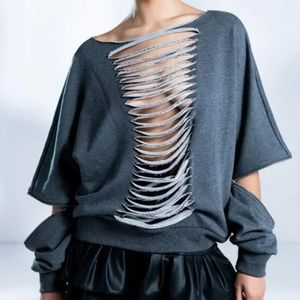 Shredded detailed sweatshirt